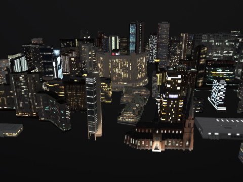 City Buildings Pack Vol3 With LODs 201-300 3D Модель
