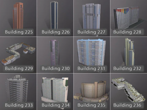 City Buildings Pack Vol3 With LODs 201-300 3D Model