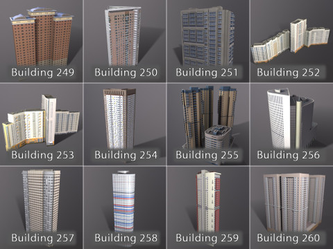 City Buildings Pack Vol3 With LODs 201-300 3D Модель