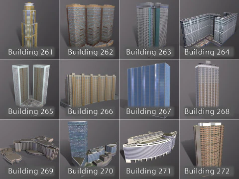 City Buildings Pack Vol3 With LODs 201-300 3D Model