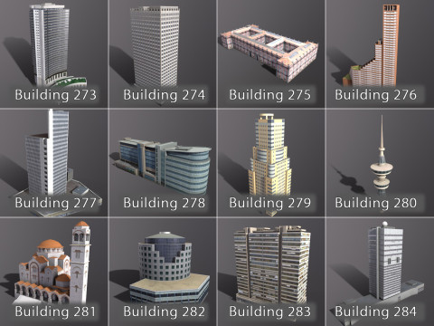 City Buildings Pack Vol3 With LODs 201-300 3D Модель
