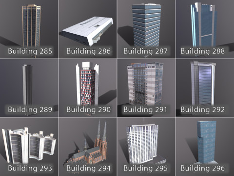 City Buildings Pack Vol3 With LODs 201-300 3D Модель