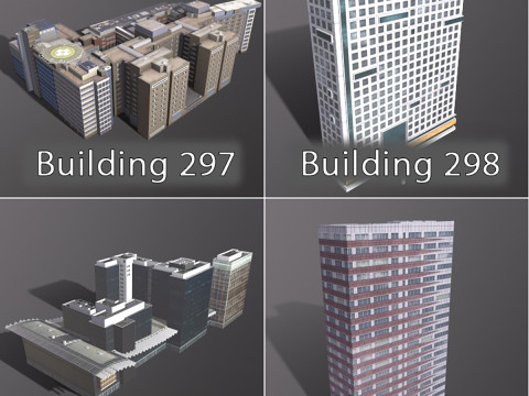 City Buildings Pack Vol3 With LODs 201-300 3D Модель