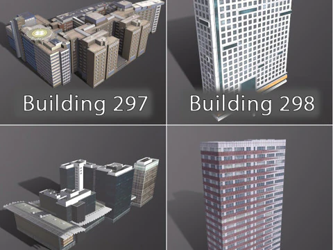 City Buildings Pack Vol3 With LODs 201-300 3D Model