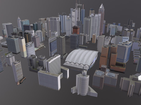 City Buildings Pack Vol2 With LODs 101-200 3D Modell