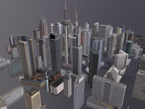 City Buildings Pack Vol2 With LODs 101-200 3D मॉडल