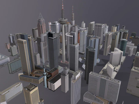 City Buildings Pack Vol2 With LODs 101-200 3D Model