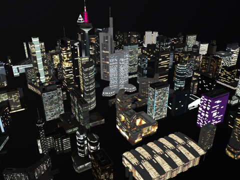 City Buildings Pack Vol2 With LODs 101-200 3D मॉडल