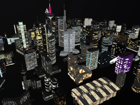 City Buildings Pack Vol2 With LODs 101-200 3D Model