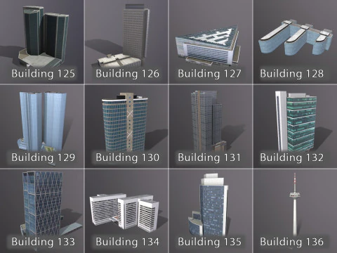 City Buildings Pack Vol2 With LODs 101-200 3D Model