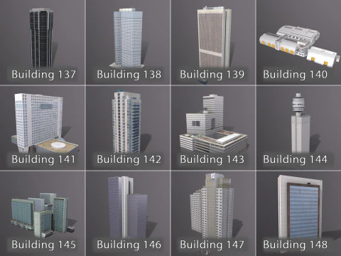City Buildings Pack Vol2 With LODs 101-200 3D Model