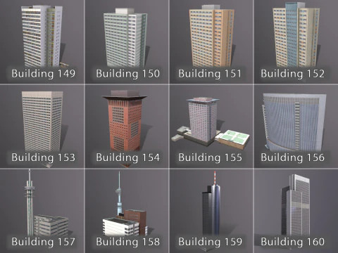 City Buildings Pack Vol2 With LODs 101-200 3D Model