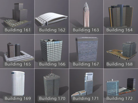 City Buildings Pack Vol2 With LODs 101-200 3D Model