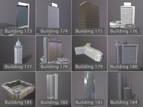 City Buildings Pack Vol2 With LODs 101-200 3D Model