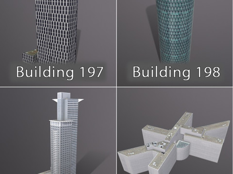 City Buildings Pack Vol2 With LODs 101-200 3D मॉडल