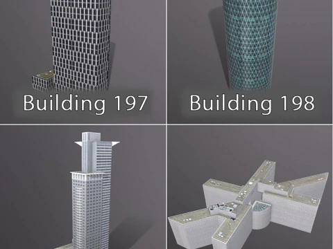 City Buildings Pack Vol2 With LODs 101-200 3D Model