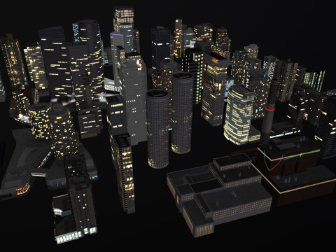 City Buildings Pack Vol1 With LODs 1-100 3D Modell