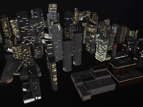 City Buildings Pack Vol1 With LODs 1-100 3D Model