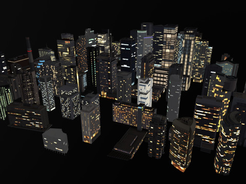 City Buildings Pack Vol1 With LODs 1-100 3D Modell