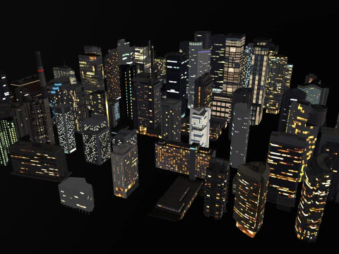 City Buildings Pack Vol1 With LODs 1-100 3D Model