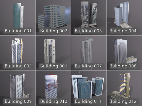 City Buildings Pack Vol1 With LODs 1-100 3D Modell