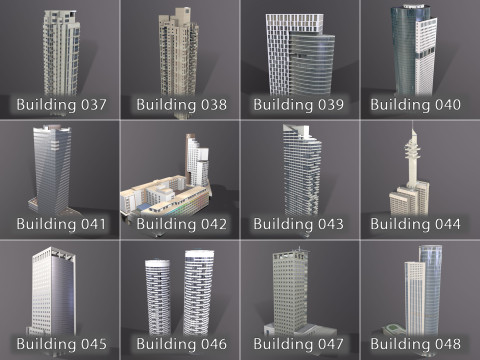City Buildings Pack Vol1 With LODs 1-100 3D Modell