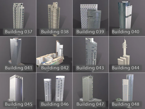 City Buildings Pack Vol1 With LODs 1-100 3D Model