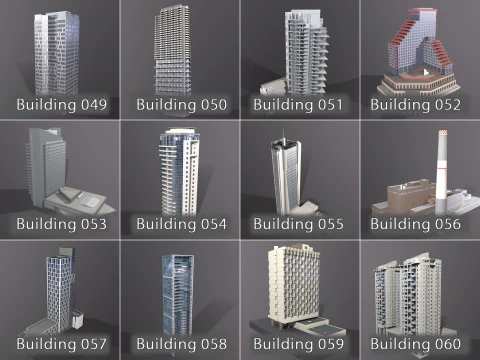 City Buildings Pack Vol1 With LODs 1-100 3D Model
