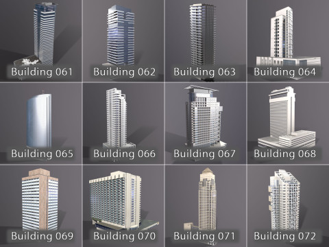 City Buildings Pack Vol1 With LODs 1-100 3D Modell