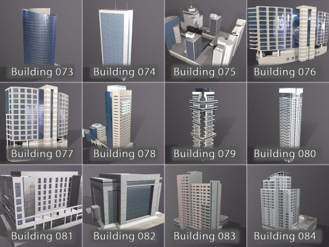City Buildings Pack Vol1 With LODs 1-100 3D Modell