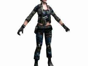 gadis prajurit tentara r1 Model 3D