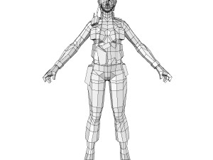 r1 army soldier girl Modelo 3D
