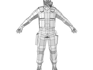 r3 gas mask army soldier Model 3D
