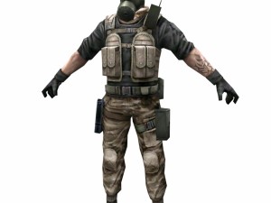 r4 gas mask army soldier 3D मॉडल