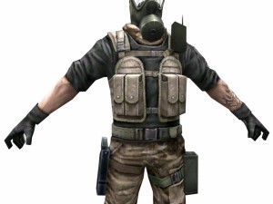 r4 gas mask army soldier 3D Модель