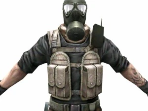 r4 gas mask army soldier 3D Model
