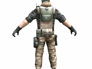r4 gas mask army soldier 3D Model