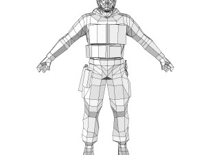 r5 face mask army soldier 3D 模型