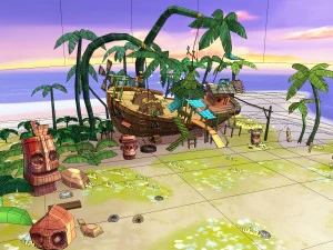 cartoony shipwreck scene 3D Model