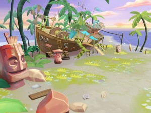 cartoony shipwreck scene 3D Модель