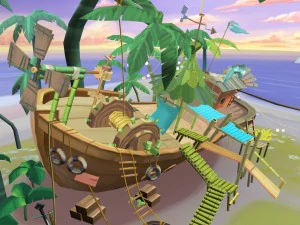 cartoony shipwreck scene 3D Model