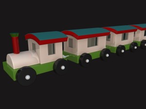cartoony toy train 3D 모델