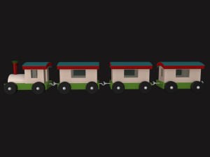 cartoony toy train 3D Модель