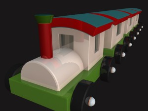 cartoony toy train 3D Модель