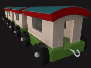 cartoony toy train 3D Модель