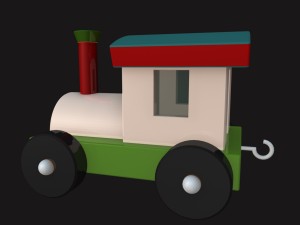 cartoony toy train 3D Модель