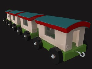 cartoony toy train 3D Модель