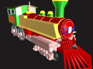 toy train engine 02 Modelo 3D