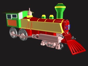 toy train engine 02 Modelo 3D