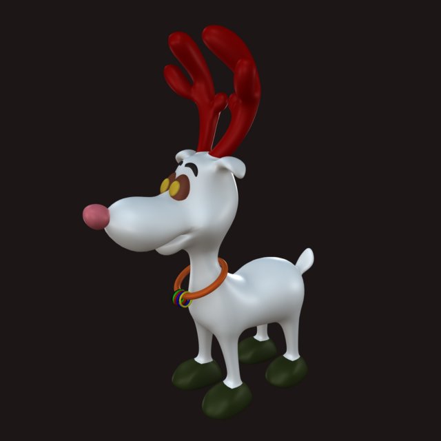 cartoon deer toy 3D Model .c4d .max .obj .3ds .fbx .stl .blend 